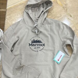 Marmot Beige Hoodie with Logo
